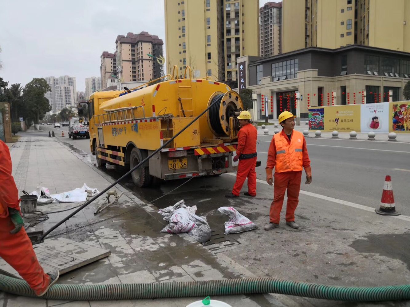 拖市镇排污管道清淤-管道清洗